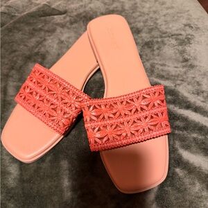 Old Navy Women's Bright Coral Slide Sandals